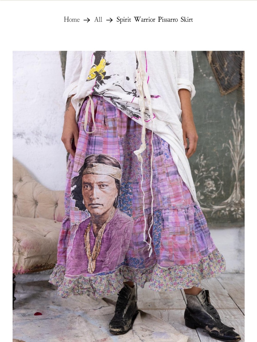 Magnolia Pearl spirit warrior pisarro Skirt with Floral Ruffle